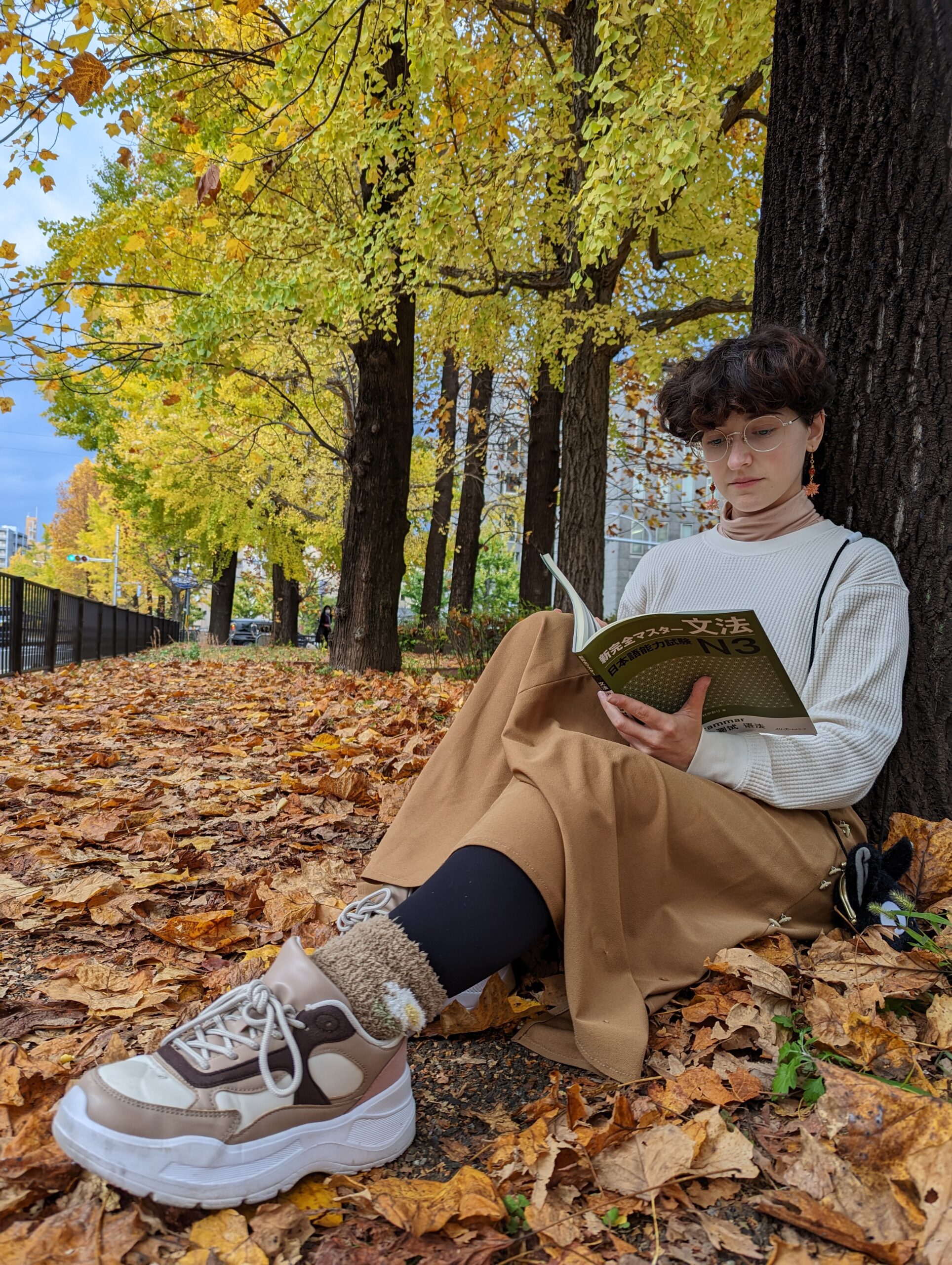 Studying by the leaves